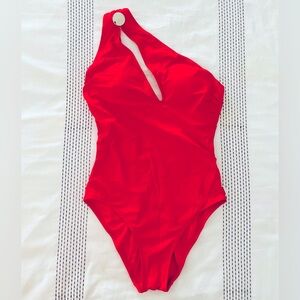 Shan “Jessie” Asymmetrical Women’s One-Piece Swimsuit in Red Size 6